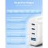 THREEKEY 65W USB C Multiport Charger,4 Ports Fast Gan Charger USB C Desktop Charging Station/Hub Compatible with iPhone 14 Pro, Galaxy S22 Ultra, iPad Pro, MacBook Pro/Air, Steam Deck,Laptops,Tablets - White